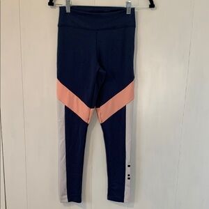 Adidas Women’s Climalite Navy and Pink Leggings Size XS